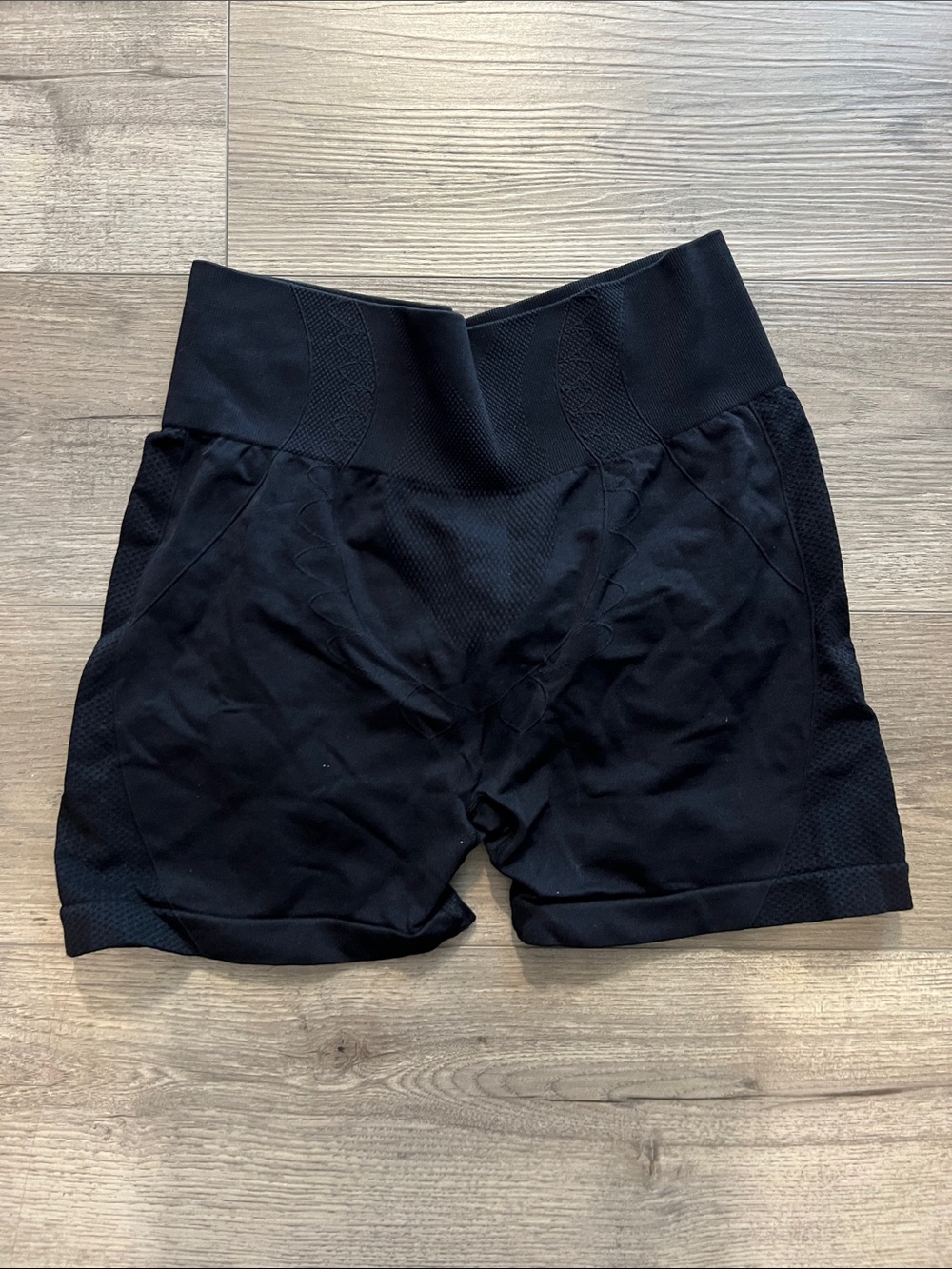 High-Waisted Black Athletic Shorts